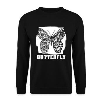 Hobby Gardener Garden Butterfly Butterfly - Unisex Sweatshirt - black - Front - Alina (178cm) & Michal (187cm)