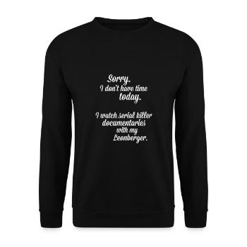 Je regarde des documentaires avec mon Leonberger - Sweat-shirt Unisexe - noir - Devant - Alina (178cm) & Michal (187cm)