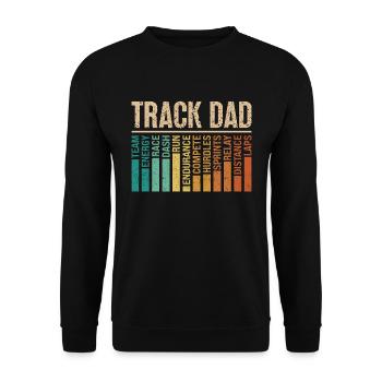 Track And Field Track Dad Retro Triathlon Running - Unisex Sweatshirt - black - Front - Alina (178cm) & Michal (187cm)