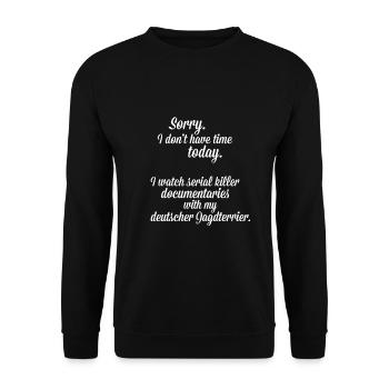 Documentaries with my German Hunting Terrier - Unisex Sweatshirt - black - Front - Alina (178cm) & Michal (187cm)