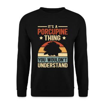 Porcupine Porcupine Gift - Unisex Sweatshirt - black - Front - Alina (178cm) & Michal (187cm)