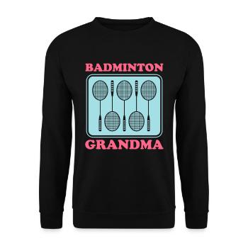 Badminton Grandma Badmintonspielerin Geschenk - Unisex Pullover - Schwarz - Vorne - Alina (178cm) & Michal (187cm)