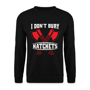 Lancer de hache Je n’enterre pas les hachettes Lanceur de hache - Sweat-shirt Unisexe - noir - Devant - Alina (178cm) & Michal (187cm)