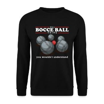 Boccia Bocce Bocciaspieler Boulesport Geschenk - Unisex Pullover - Schwarz - Vorne - Alina (178cm) & Michal (187cm)