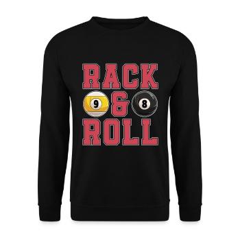 Cue Sports Rack & Roll Billiard Ball Pool Player - Unisex Pullover - Schwarz - Vorne - Alina (178cm) & Michal (187cm)