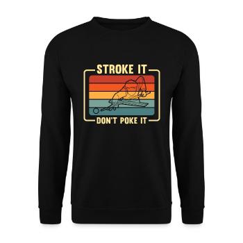 Cue Sports Stroke It Don't Poke It Retro Billiards - Unisex Sweatshirt - black - Front - Alina (178cm) & Michal (187cm)