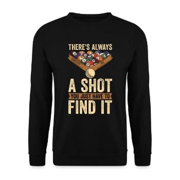 Cue Sports There's Always A Shot You Pool Billiard - Unisex Pullover - Schwarz - Vorne - Alina (178cm) & Michal (187cm)