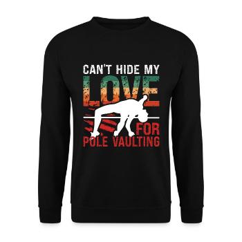 Pole Vault Can't Hide My Love Retro Pole Jumper - Unisex Pullover - Schwarz - Vorne - Alina (178cm) & Michal (187cm)