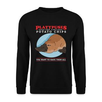 Platypus Platypus Platypus Gift - Unisex Sweatshirt - black - Front - Alina (178cm) & Michal (187cm)