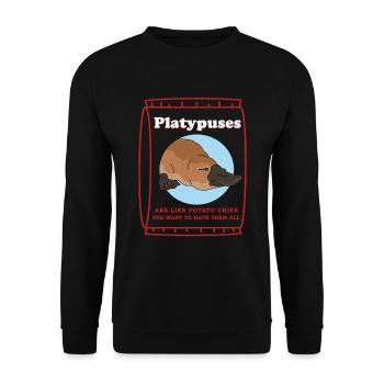 Ornithorynque Cadeau Ornithorynque - Sweat-shirt Unisexe - noir - Devant - Alina (178cm) & Michal (187cm)