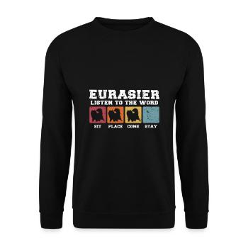 Eurasiers listen to the word - Unisex Pullover - Schwarz - Vorne - Alina (178cm) & Michal (187cm)
