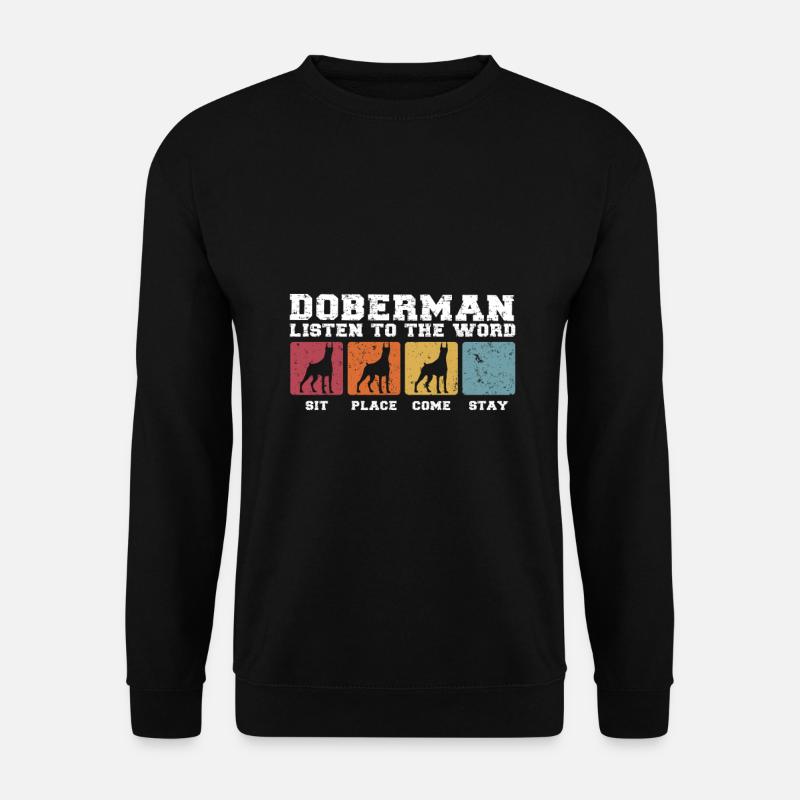 Doberman écoute la parole - Sweat-shirt Unisexe - noir