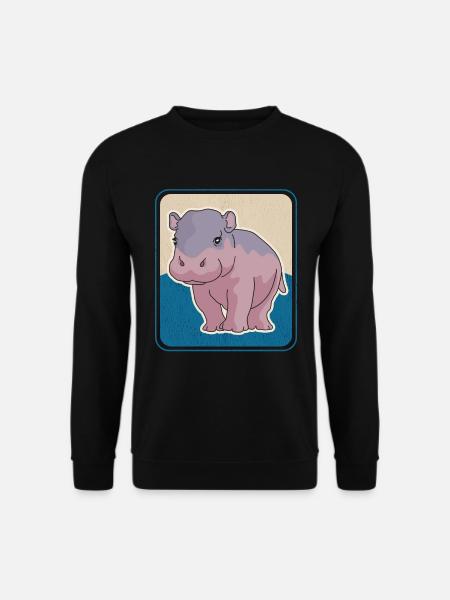 Nilpferd Baby Flusspferd Nilpferde Geschenk - Unisex Pullover - Schwarz