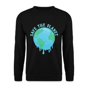 Save The Planet - Unisex Pullover - Schwarz - Vorne - Alina (178cm) & Michal (187cm)