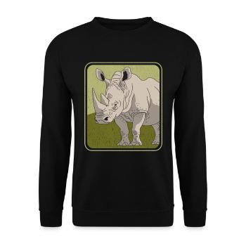 Rhinoceros Rhinoceros | Rhino Gift - Unisex Sweatshirt - black - Front - Alina (178cm) & Michal (187cm)