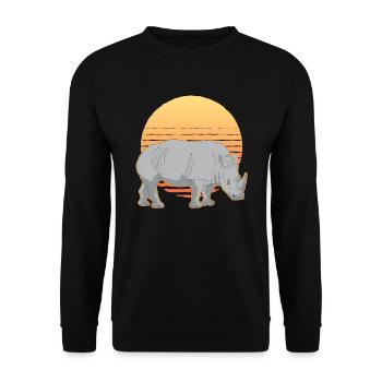 Rhinoceros Rhinoceros Rhinoceros Gift - Unisex Sweatshirt - black - Front - Alina (178cm) & Michal (187cm)