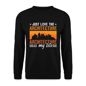 Architecture Just Love The Architecture Construct - Unisex Sweatshirt - black - Front - Alina (178cm) & Michal (187cm)