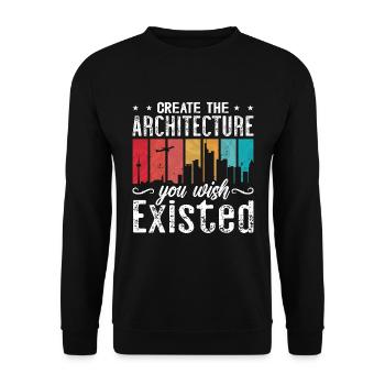 Create The Architecture Retro Builder Architecture - Unisex Sweatshirt - black - Front - Alina (178cm) & Michal (187cm)