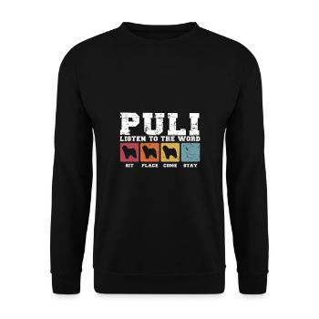 Puli écoute le mot - Sweat-shirt Unisexe - noir - Devant - Alina (178cm) & Michal (187cm)