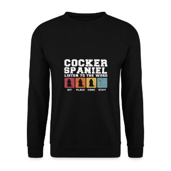 Cocker Spaniels écoutez le mot - Sweat-shirt Unisexe - noir - Devant - Alina (178cm) & Michal (187cm)