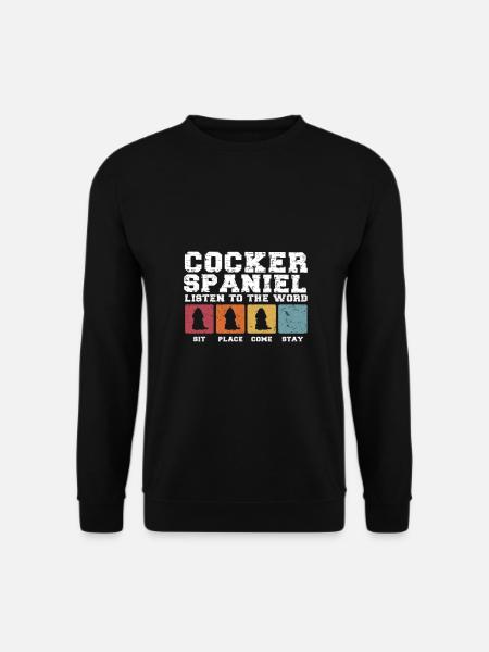 Cocker Spaniels écoutez le mot - Sweat-shirt Unisexe - noir
