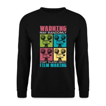 Filmmaking Warning May Randomly Start Film Cinema - Unisex Sweatshirt - black - Front - Alina (178cm) & Michal (187cm)