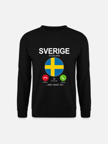 SVERIGE RUFT AN SCHWEDISCH FLAGGE SCHWEDEN SPRUCH - Unisex Pullover - Schwarz