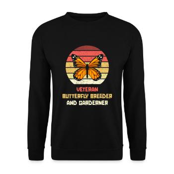 Amateur gardener garden butterflies in the garden - Unisex Sweatshirt - black - Front - Alina (178cm) & Michal (187cm)