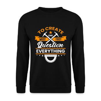 Architecture To Create One Must First Engineering - Unisex Sweatshirt - black - Front - Alina (178cm) & Michal (187cm)
