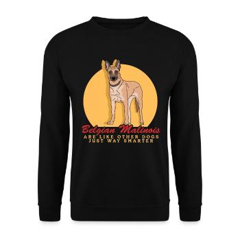 Belgian Shepherd Malinois Dogs Gift - Unisex Sweatshirt - black - Front - Alina (178cm) & Michal (187cm)