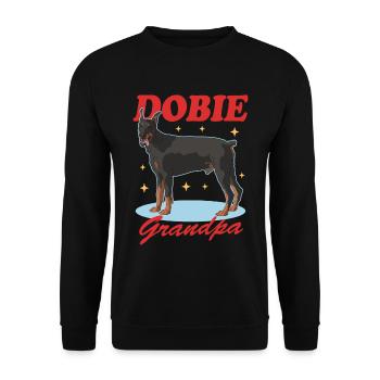 Doberman Dobie Grandpa Dog Owner Gift - Unisex Sweatshirt - black - Front - Alina (178cm) & Michal (187cm)
