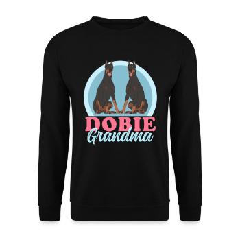 Doberman Dobie Grandma | Dog Owner Gift - Unisex Sweatshirt - black - Front - Alina (178cm) & Michal (187cm)