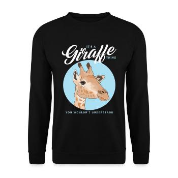 Giraffe Liebhaber Giraffen Geschenk - Unisex Pullover - Schwarz - Vorne - Alina (178cm) & Michal (187cm)