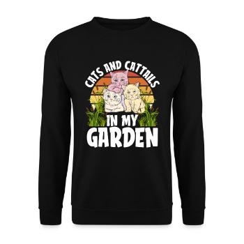 Hobby Gardener Garden Cute Garden Cat - Sweat-shirt Unisexe - noir - Devant - Alina (178cm) & Michal (187cm)