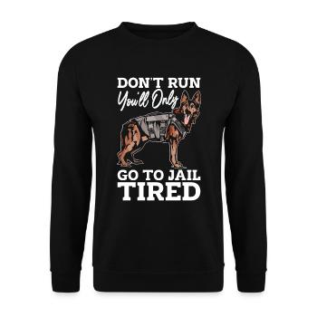 Animal Trainer Don't Run You'll Only Go Trainers - Unisex Pullover - Schwarz - Vorne - Alina (178cm) & Michal (187cm)