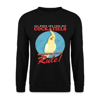Nymphensittiche Vogelbesitzer Vogel Geschenk - Unisex Pullover - Schwarz - Vorne - Alina (178cm) & Michal (187cm)