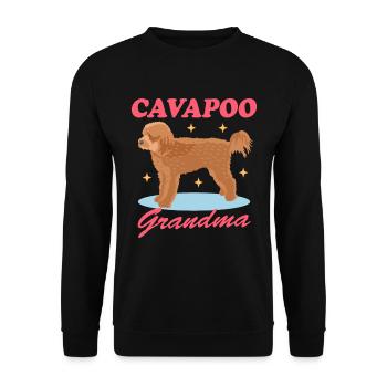 Cavapoo Grandma | Cavoodle Hundebesitzer Geschenk - Unisex Pullover - Schwarz - Vorne - Alina (178cm) & Michal (187cm)