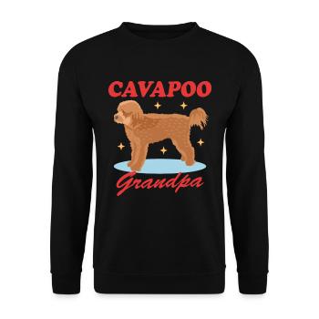 Cavapoo Grandpa Cavoodle Dog Owner Gift - Unisex Sweatshirt - black - Front - Alina (178cm) & Michal (187cm)