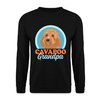 Cavapoo Grandpa Hundebesitzer Cavoodle Geschenk - Unisex Pullover - Schwarz - Vorne - Alina (178cm) & Michal (187cm)