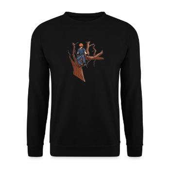 Baumpfleger Baumkletterer Arborist Baumklettern - Unisex Pullover - Schwarz - Vorne - Alina (178cm) & Michal (187cm)