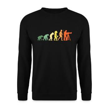 Camera Operator Evolution Retro Video Producer - Unisex Sweatshirt - black - Front - Alina (178cm) & Michal (187cm)
