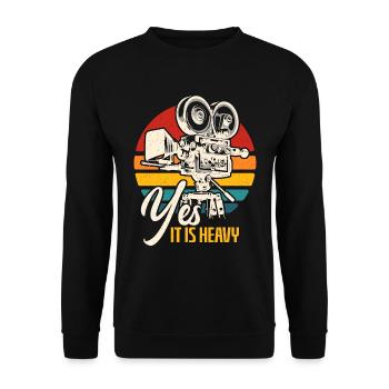 Cadreur Oui c’est des tournages vidéo rétro lourds - Sweat-shirt Unisexe - noir - Devant - Alina (178cm) & Michal (187cm)