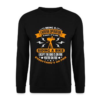 Être cadreur est caméraman de films - Sweat-shirt Unisexe - noir - Devant - Alina (178cm) & Michal (187cm)