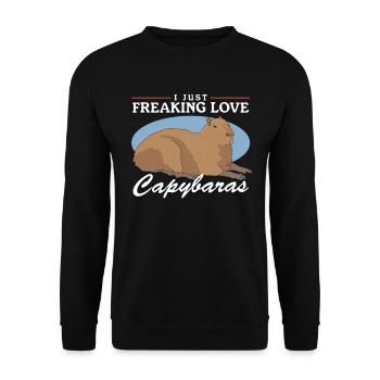 Capybara Capybara Capybaras Gift - Unisex Sweatshirt - black - Front - Alina (178cm) & Michal (187cm)