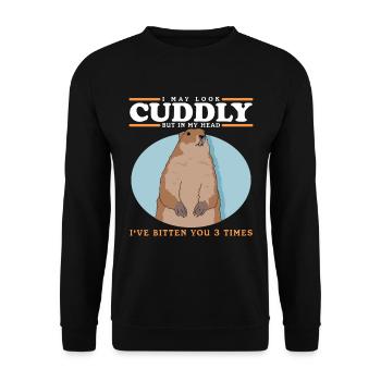 Murmeltiere Mankai Groundhog Munggen Geschenk - Unisex Pullover - Schwarz - Vorne - Alina (178cm) & Michal (187cm)