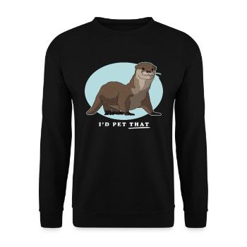 Otter Otter Sea Otter Gift - Unisex Sweatshirt - black - Front - Alina (178cm) & Michal (187cm)