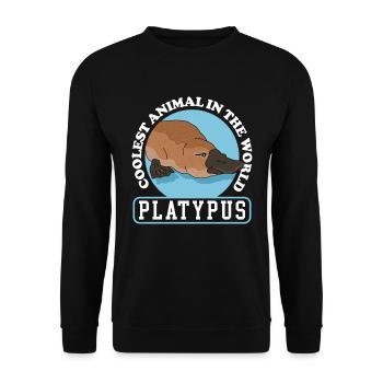 Platypus Platypus Gift - Unisex Sweatshirt - black - Front - Alina (178cm) & Michal (187cm)