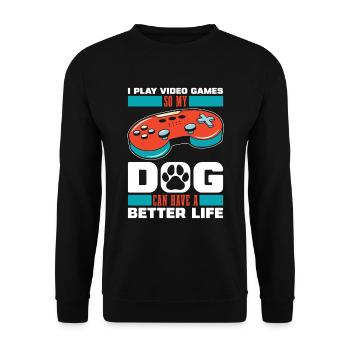 Chien de jeu Gamer - Sweat-shirt Unisexe - noir - Devant - Alina (178cm) & Michal (187cm)