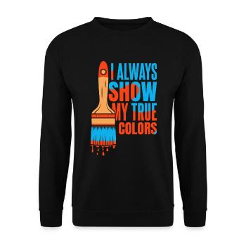Maler Lackierer Sarkasmus - Unisex Pullover - Schwarz - Vorne - Alina (178cm) & Michal (187cm)