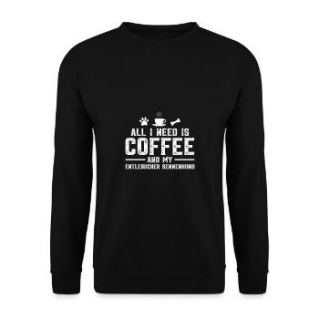 Tout ce dont j’ai besoin, c’est de café et de mon Entlebucher Mountain Dog - Sweat-shirt Unisexe - noir - Devant - Alina (178cm) & Michal (187cm)